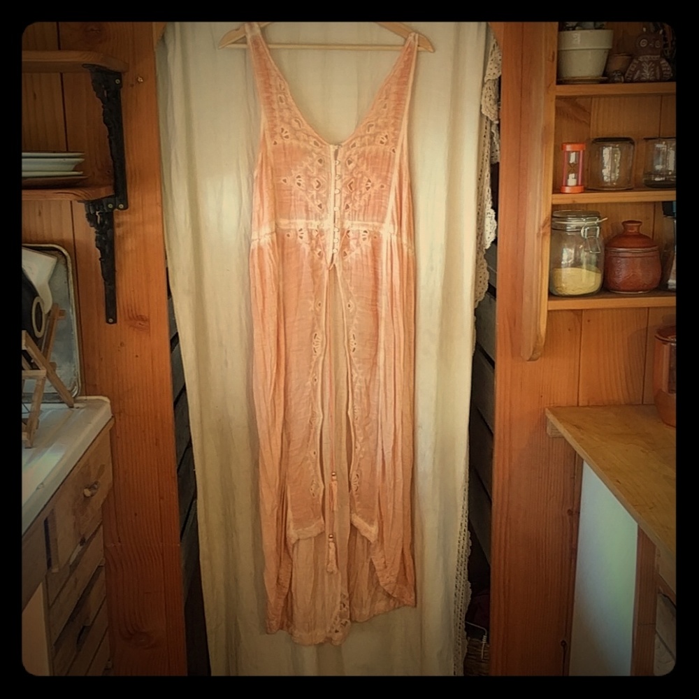 Gorgeous free people casual pink slip dress